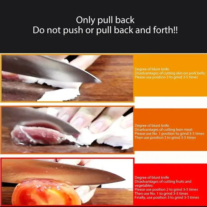 4-Stage Knife Sharpener – Diamond, Tungsten & Ceramic Slots, Non-Slip Base, 15° Edge, Works on Chef, Pocket & Serrated Blades - Purity Kitchenware